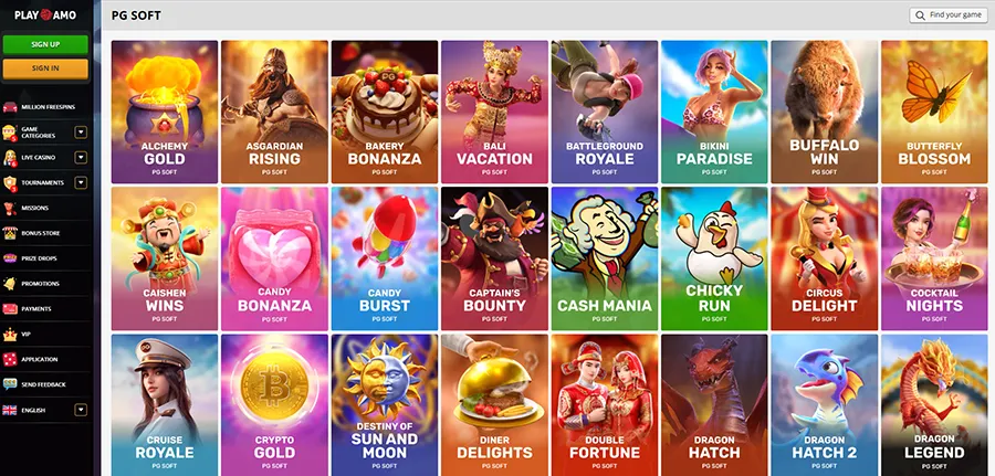 Playamo casino slots PG Soft provider for Filipino Players