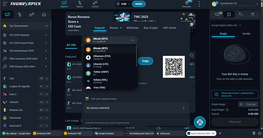 Thunderpick – Rapid payouts and in-play betting