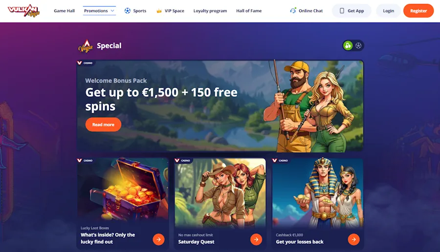 Vulkan Vegas - Top Casinos Offering 25 Free Spins No Deposit