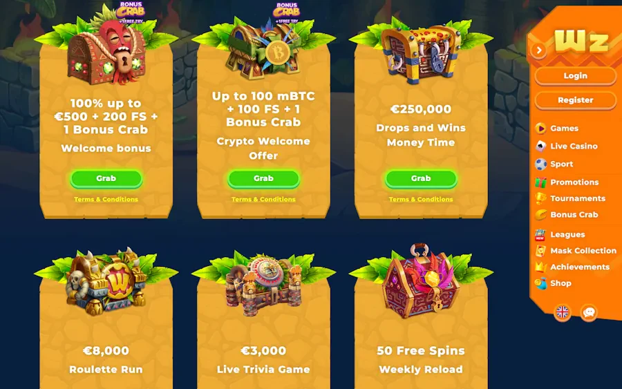 Wazamba – Up to 200 Free Spins, no wagering