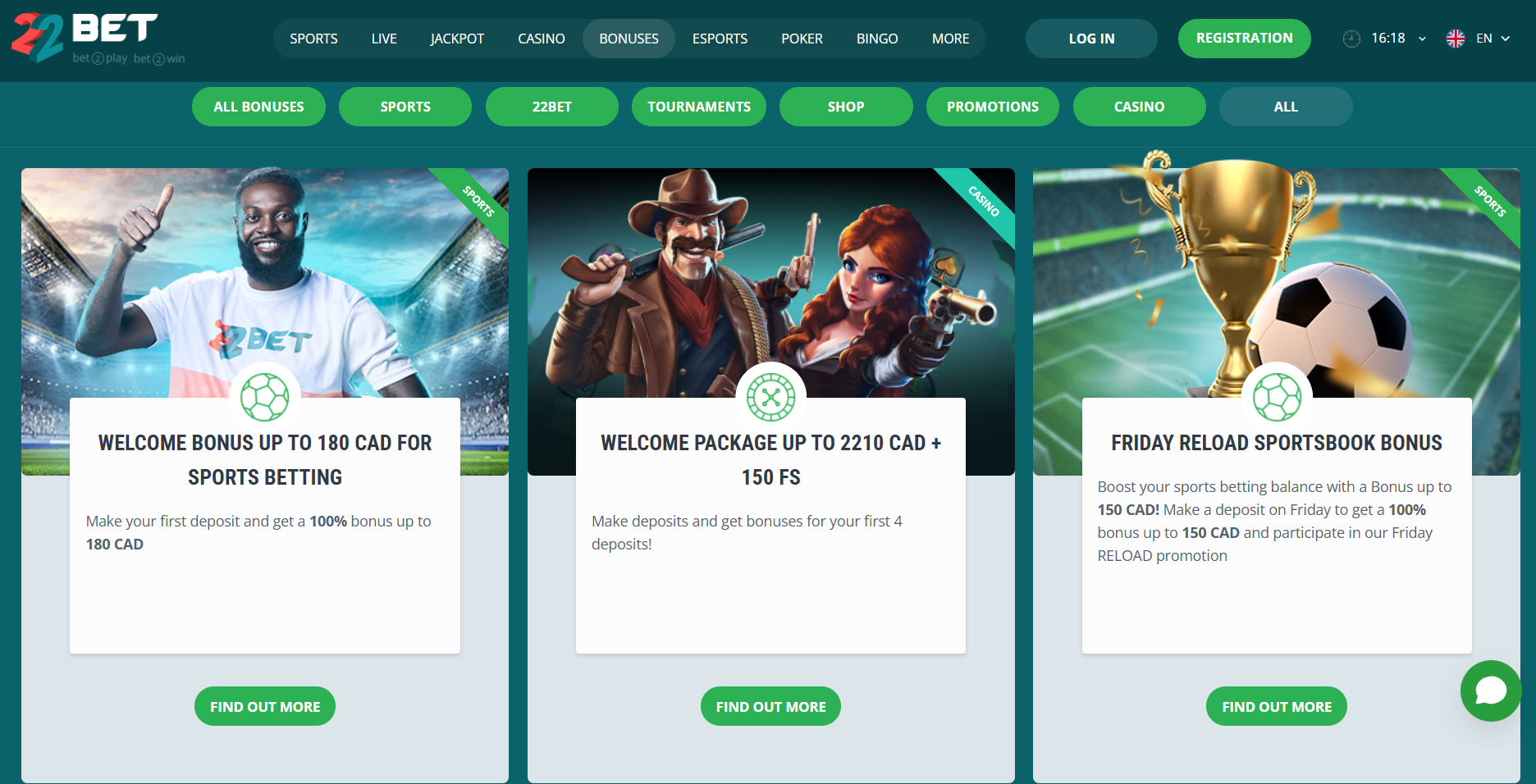22Bet Welcome Bonus