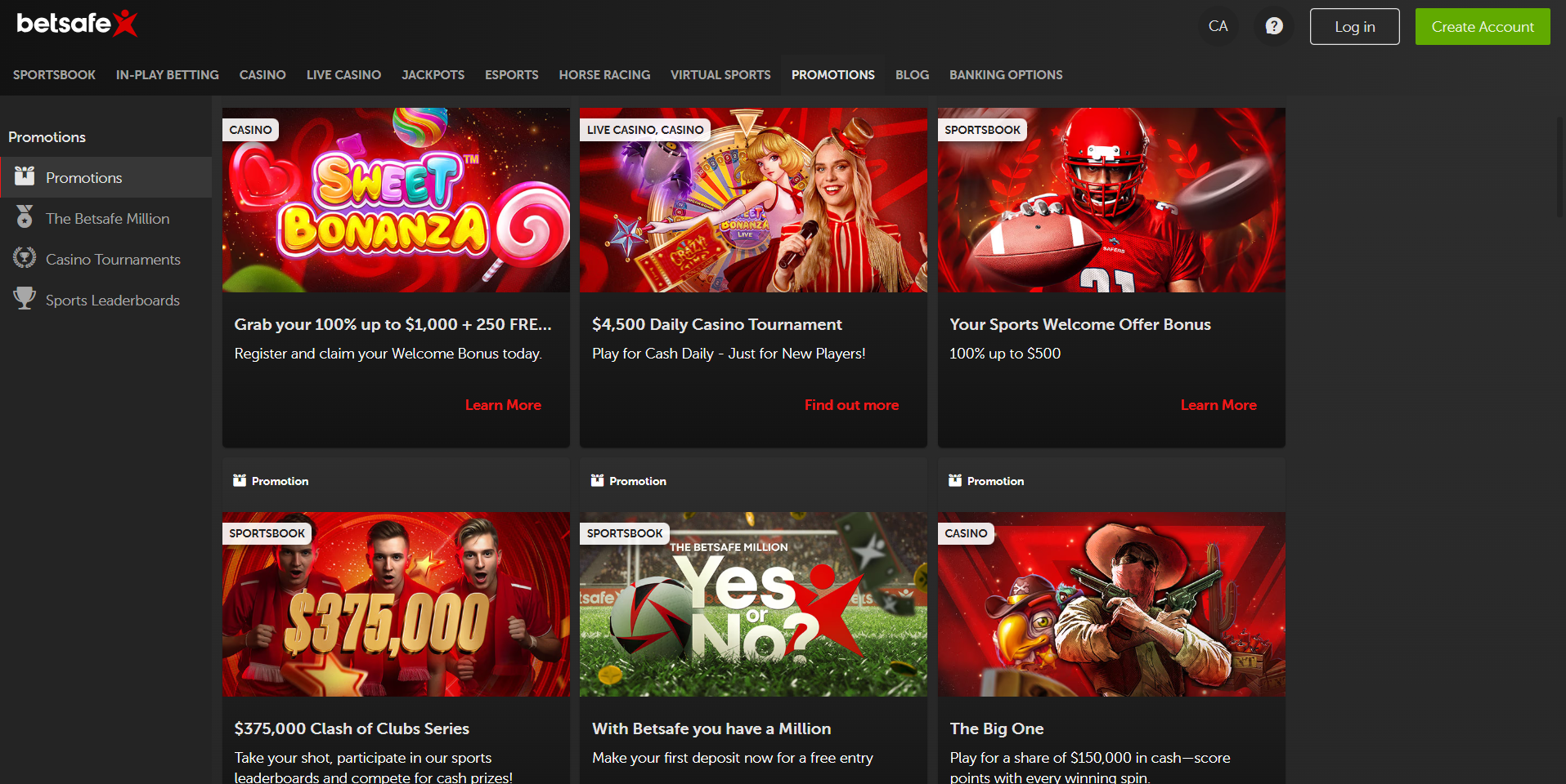 Betsafe Welcome Bonus Home Page