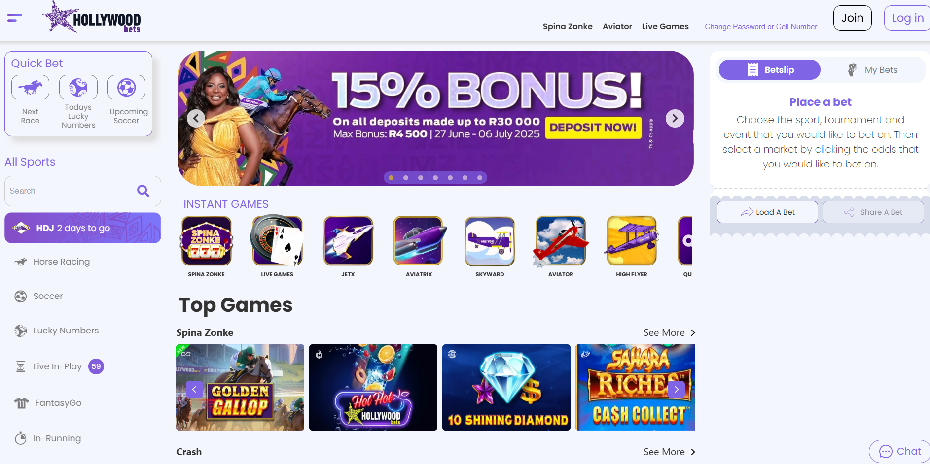 HollywoodBets Home Page