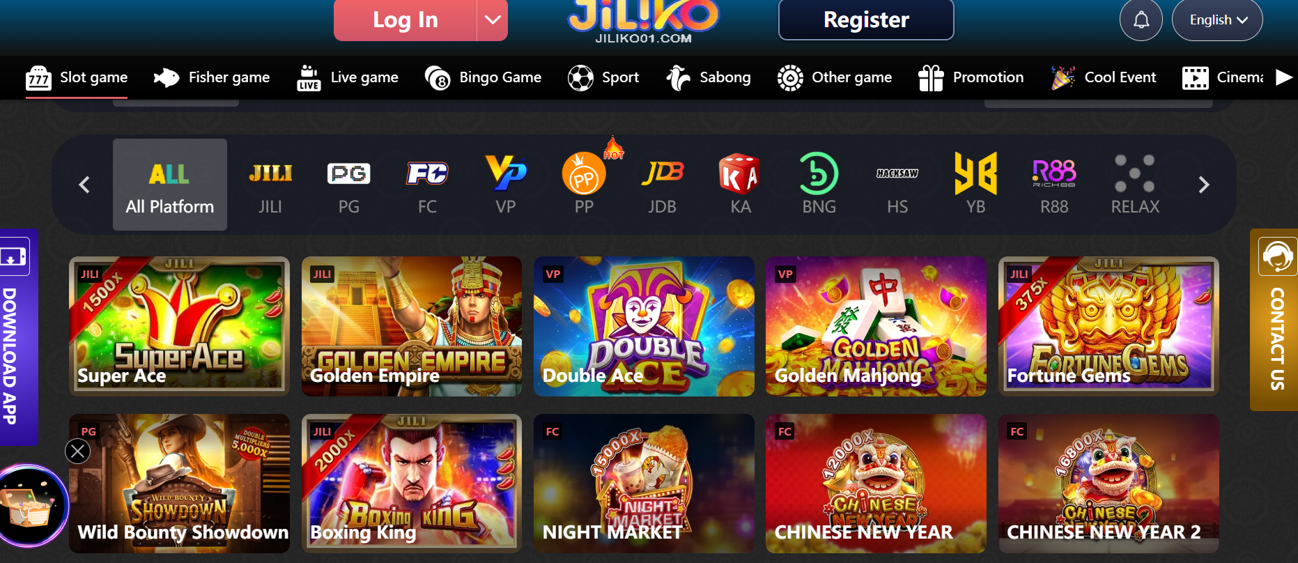 Jiliko Casino Slot Page